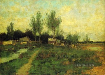 Country Path Impressionist landscape John Henry Twachtman Oil Paintings